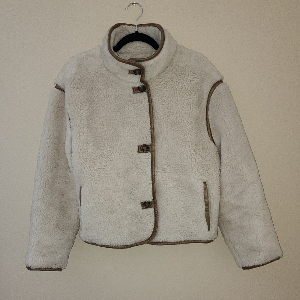 Old Navy Cream and Brown Teddy Jacket